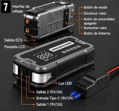 Cargador portátil de batería 4 en 1 Pro