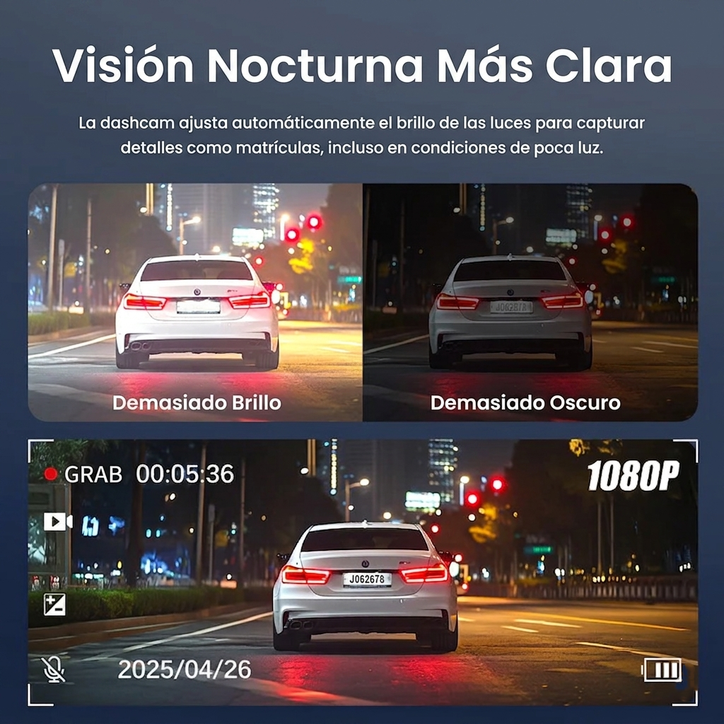 CAMQUIX 360° l Cámara de Vigilancia para Coche con 5 Canales Full HD y WiFi